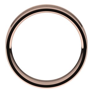 18K Yellow Or White Or Rose Gold Milgrain Standard Fit Flat Band