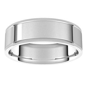 14K Yellow Or White Gold 6 Mm Standard Weight Milgrain Flat Band