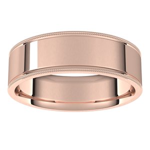 18K Yellow Or White Or Rose Gold Milgrain Standard Fit Flat Band