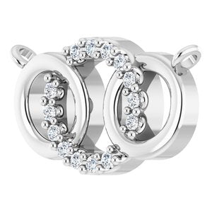 14K White Gold Round G-H I1 .05 Ctw Natural Diamond Interlocking Circle Necklace Center