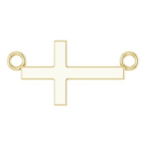 14K Yellow Gold 12 X 5.9 Mm 16-18 In Polished Sideways Cross Necklace