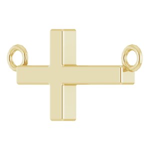 14K Yellow Gold 12 X 5.9 Mm 16-18 In Polished Sideways Cross Necklace
