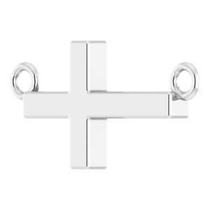14K White Gold 12 X 5.9 Mm 16-18 In Polished Sideways Cross Necklace