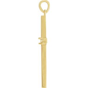 10K Yellow Gold Round 1.75Mm Cross Pendant Mounting