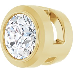 14K Yellow Gold Round 3Mm Gh Si1-Si2 1/10 Ctw Lab Grown Diamond Bezel-Set Pendant Slide