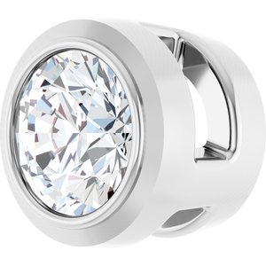 14K White Gold Round 3Mm Gh Si1-Si2 1/10 Ctw Lab Grown Diamond Bezel-Set Pendant Slide