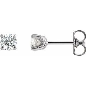 14K White Gold Round 3.5 Mm 1/3 Ctw Lab-Grown Diamond U-Prong Earrings