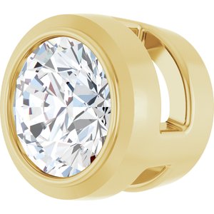 14K Yellow Gold Round 3.5Mm Gh Si1-Si2 1/6 Ctw Lab Grown Diamond Bezel-Set Pendant Slide