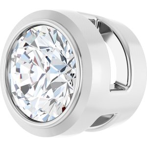 14K White Gold Round 3.5Mm Gh Si1-Si2 1/6 Ctw Lab Grown Diamond Bezel-Set Pendant Slide