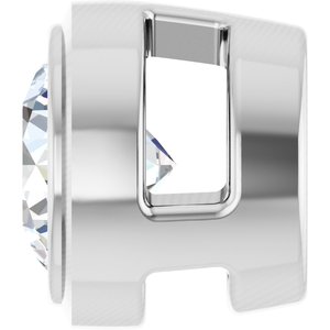14K White Gold Round 3.5Mm Gh Si1-Si2 1/6 Ctw Lab Grown Diamond Bezel-Set Pendant Slide