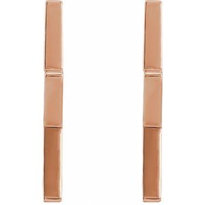 14K Rose Gold Star Hoop Earrings