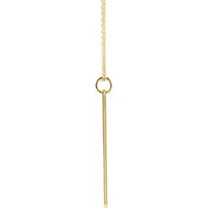 14K Yellow Gold 33 X 4.5 Mm 16-18 In Polished Engravable Rounded Retangle Necklace