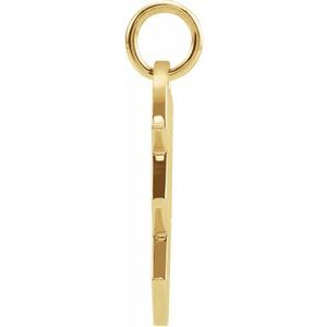 14K Yellow Gold Right 17 X 10 Mm Polished Broken Heart Pendant