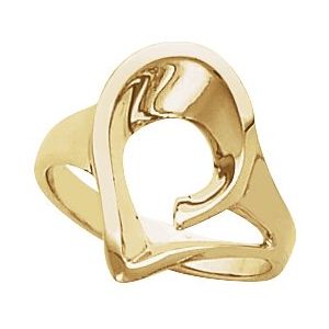 14K Yellow Gold Polished Freeform Ring Size 6