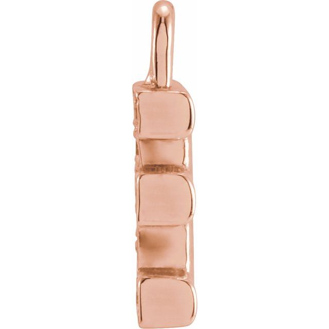 14K Yellow Or White Or Rose Gold Round I1, H+ Polished Natural Diamond Initial Dangle