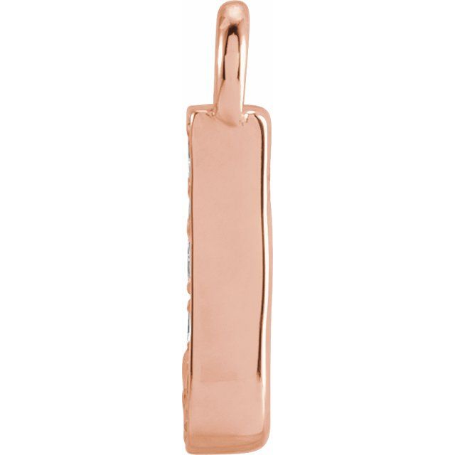14K Yellow Or White Or Rose Gold Round I1, H+ Polished Natural Diamond Initial Dangle
