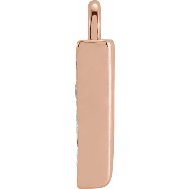 14K Yellow Or White Or Rose Gold Round I1, H+ Polished Natural Diamond Initial Dangle