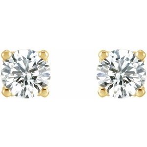 14K Yellow Gold Round 3.5 Mm 1/3 Ctw Lab-Grown Diamond U-Prong Earrings