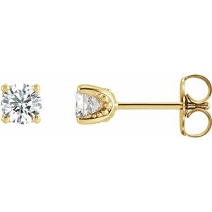 14K Yellow Gold Round 3.5 Mm 1/3 Ctw Lab-Grown Diamond U-Prong Earrings