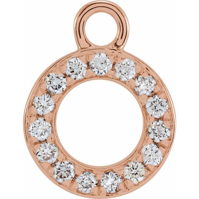 14K Yellow Or White Or Rose Gold Round I1, H+ Polished Natural Diamond Initial Dangle