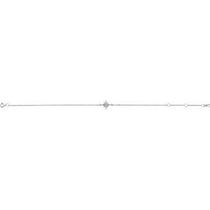 14K White Gold 12.9 X 9 Mm 6 1/2-7 1/2 In Polished Star Chain Bracelet