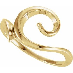 14K Yellow Gold Polished Freeform Ring Size 7
