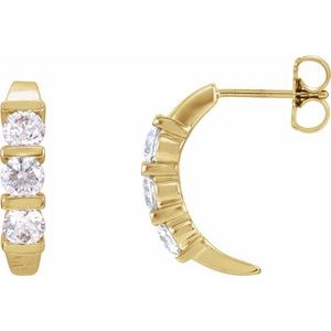 14K Yellow Gold Round 3.4 Mm 9/10 Ctw Lab-Grown Diamond Earrings