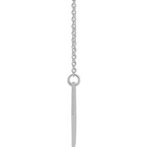 Sterling Silver  Medical Id Design Necklace, Length: 18 In