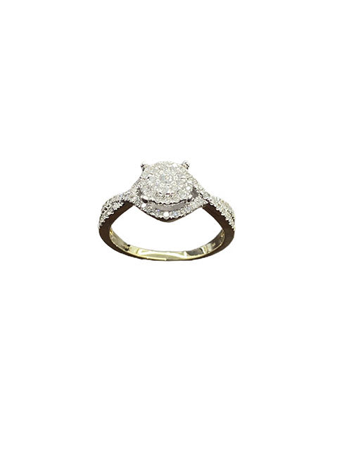 10K Yellow Gold 0.45 Cttw Diamond Ladies Ring