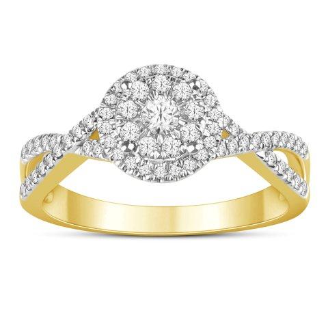 10K Yellow Or White Gold 0.45 Cttw Diamond Ladies Ring