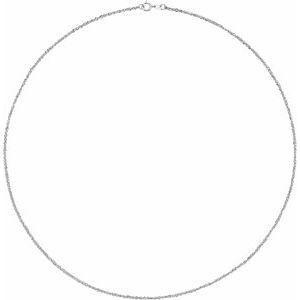 14K White Gold Diamond-Cut Singapore Chain, Length: 20 In, Width: 1.7 Mm