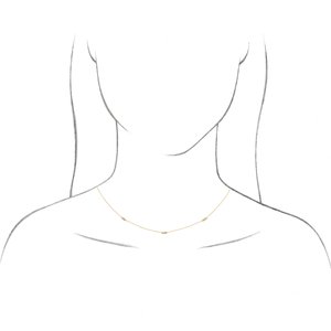 14K Yellow Gold 5-Stone Straight Baguette  3.5 X 1.8 Mm I1, H+  18 In Polished 1/3 Ctw Natural Diamond 5-Station Necklace