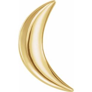 14K Yellow Gold Each Friction Backs Crescent Moon Stud Earring
