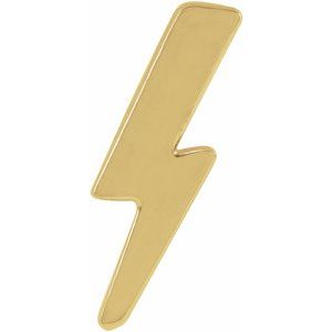 14K Yellow Gold 10 X 3.8 Mm Left Friction Back Polished Tiny Lightning Bolt Earring