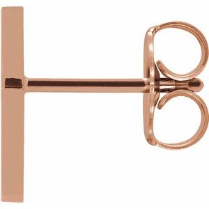 14K Rose Gold 10 X 3.8 Mm Left Friction Back Included Polished Tiny Lightning Bolt Earring