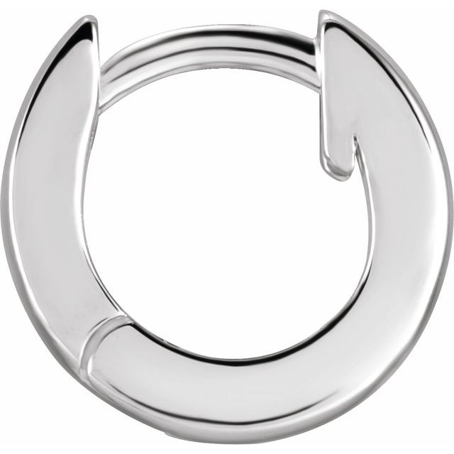 Platinum 9.5 Mm 2.5 Mm Each Hinged Polished Hoop Earrings