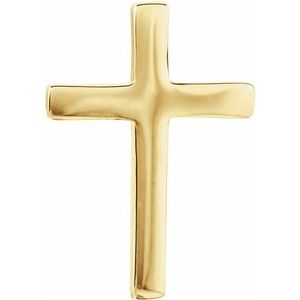 14K Yellow Gold 10 X 7 Mm Each Friction Back Polished Cross Earring