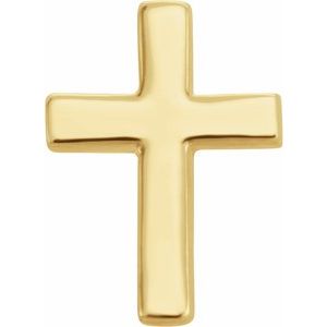14K Yellow Gold 6 X 4 Mm Each Friction Back Polished Cross Earring