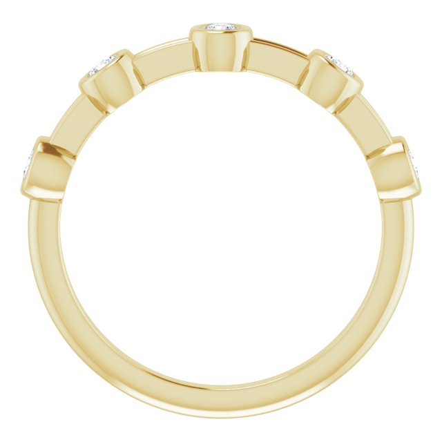 14K Yellow Gold Round 2.25 Mm Polished 1/5 Ctw Natural Diamond Anniversary Band, Size 7