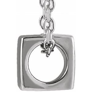 Sterling Silver 5 X 5 Mm 18 In Polished Cube Necklace