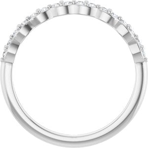 14K White Gold Round 1.5 Mm Polished 1/5 Ctw Natural Diamond Anniversary Band Size 7