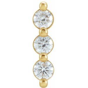 14K Yellow Gold Round 3 Mm 1/4 Ctw Natural Diamond Drop Earring