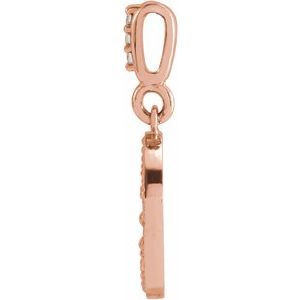 14K Rose Gold 18.2 X 10 Mm Polished 1/10 Ctw Natural Diamond Crescent Moon Pendant