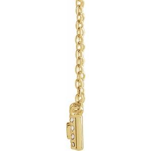 14K Yellow Gold Straight Baguette 4 X 1.5Mm G-H Si2-Si3 1/10 Ctw Natural Diamond Necklace, Length: 18 In