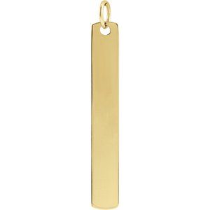 14K Yellow Gold 33 X 4.5 Mm Polished Rounded Retangle Pendant