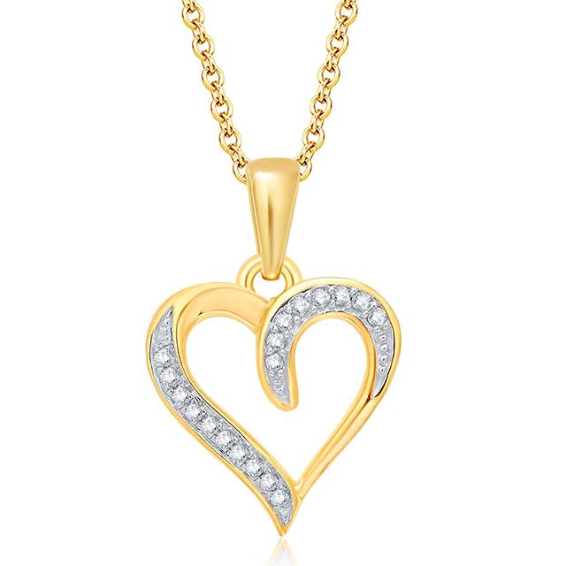 10K Yellow Gold 0.05 Cttw Diamond Heart Charms