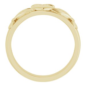 14K Yellow Gold Polished Claddagh Band Size 10