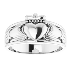 Continuum Sterling Silver Claddagh Band Size 10