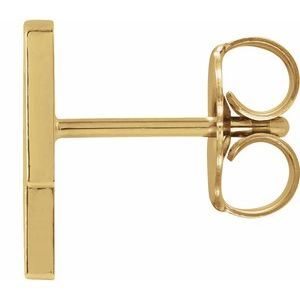 14K Yellow Gold 10 X 3.8 Mm Right Friction Back Polished Tiny Lightning Bolt Earring