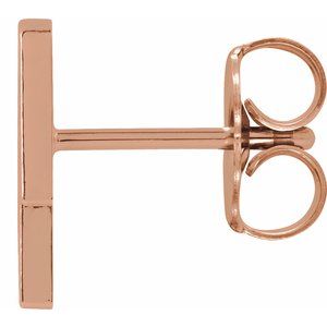 14K Rose Gold 10 X 3.8 Mm Right Friction Back Included Polished Tiny Lightning Bolt Earring